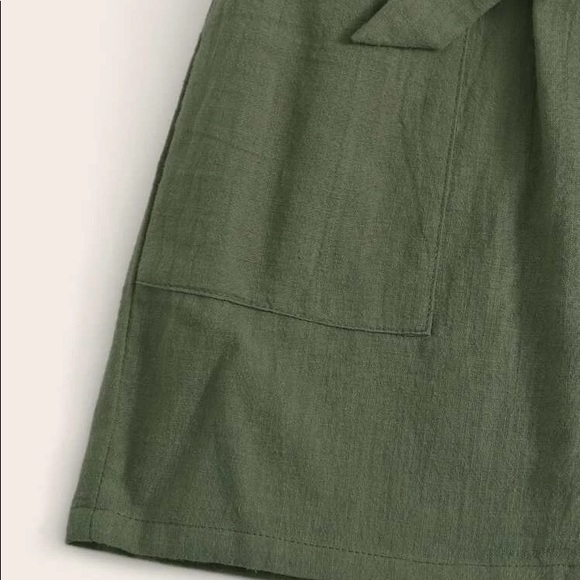 SHEIN Button Front Paperbag Waist Belted Skirt - Picture 2 of 4